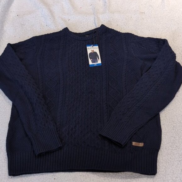 L Buffalo Crewneck Long Sleeve Knit Sweater - Picture 1 of 6